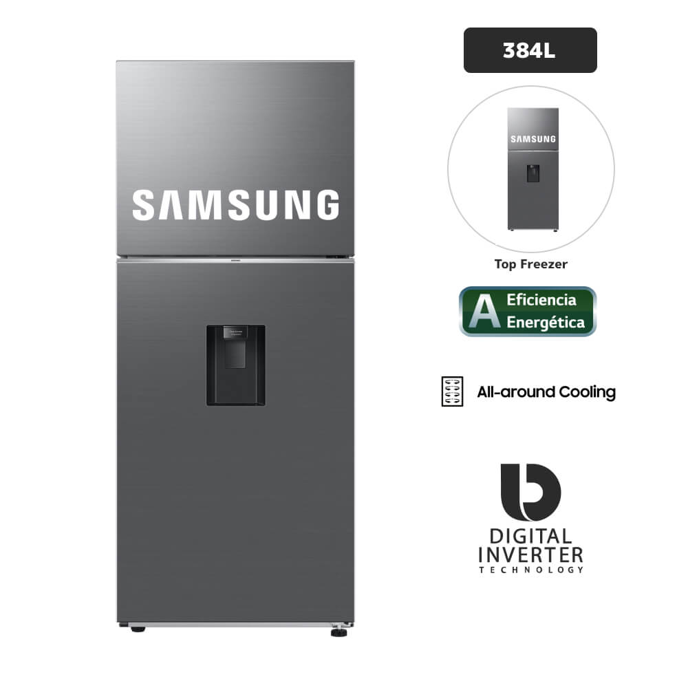 Refrigeradora SAMSUNG 384L All Around Cooling RT38DG6730S9PE Plateado