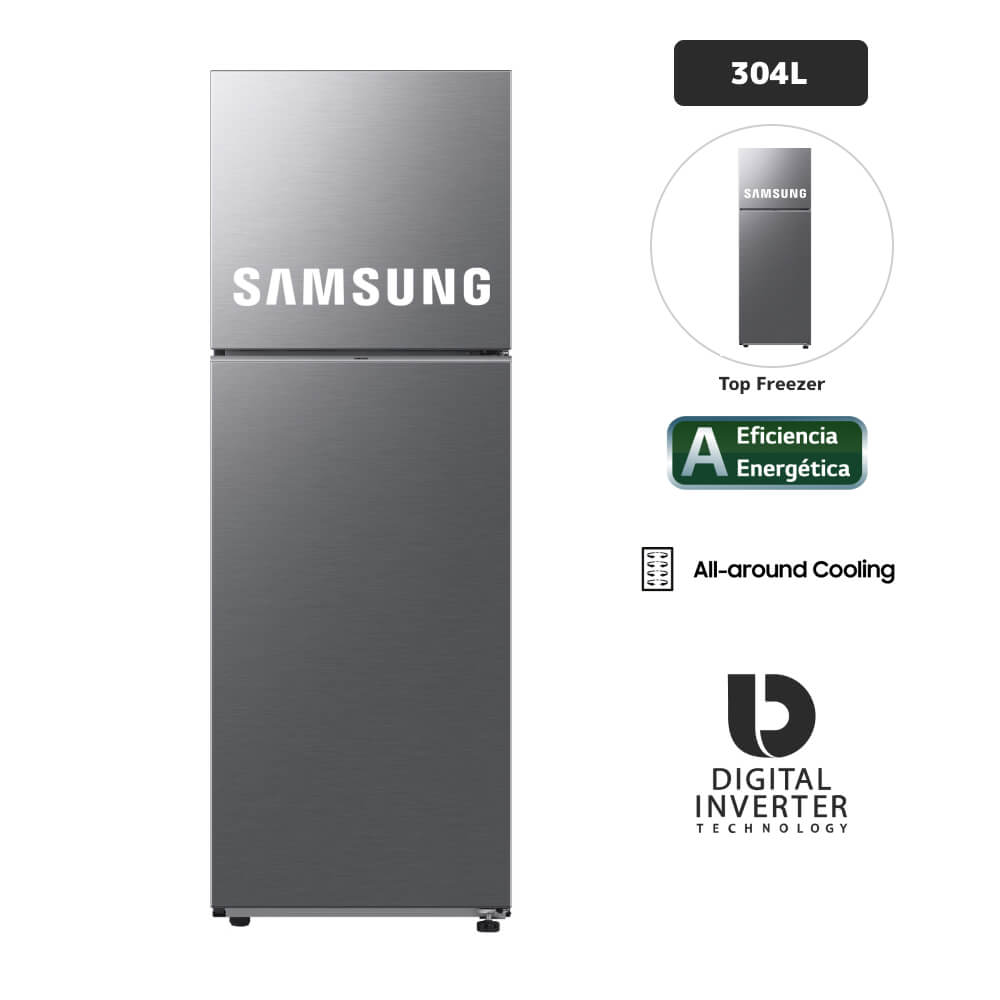 Refrigeradora SAMSUNG 304L All Around Cooling RT31DG5120S9PE Inox