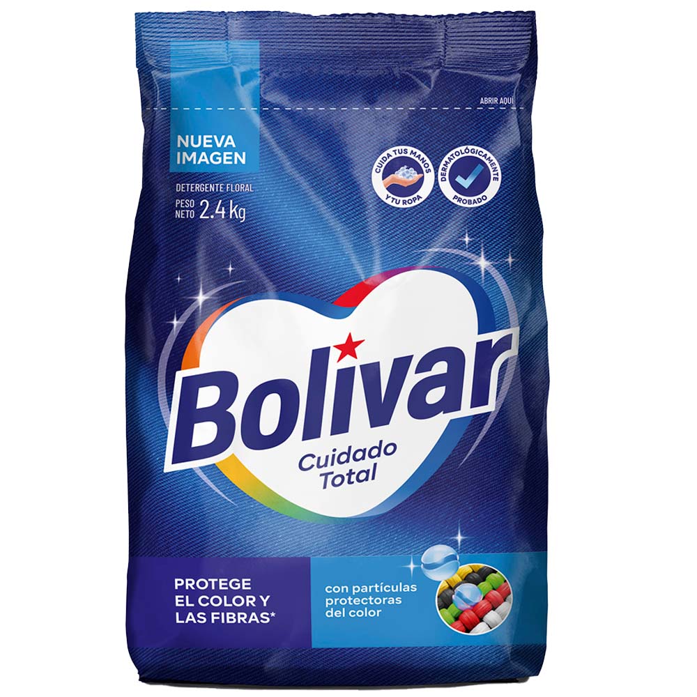 Detergente en Polvo BOLIVAR Cuidado Total Floral Bolsa 2.4kg