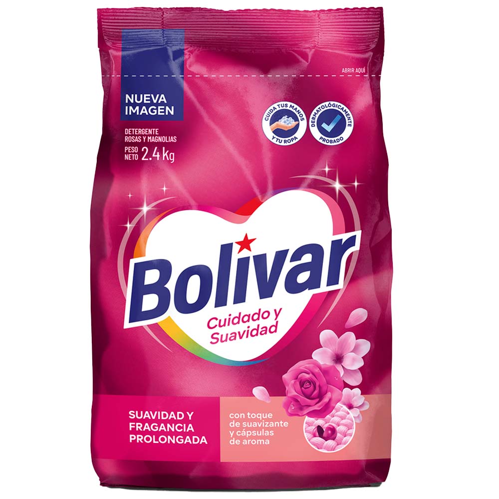 Detergente en Polvo BOLIVAR Cuidado y Suavidad Bolsa 2.4Kg