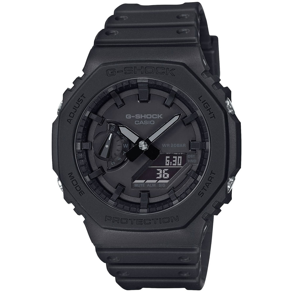 Reloj Casio G-Shock Carbon Core GA2100-1A1 Digital Analógico Luz Led Resina Negro