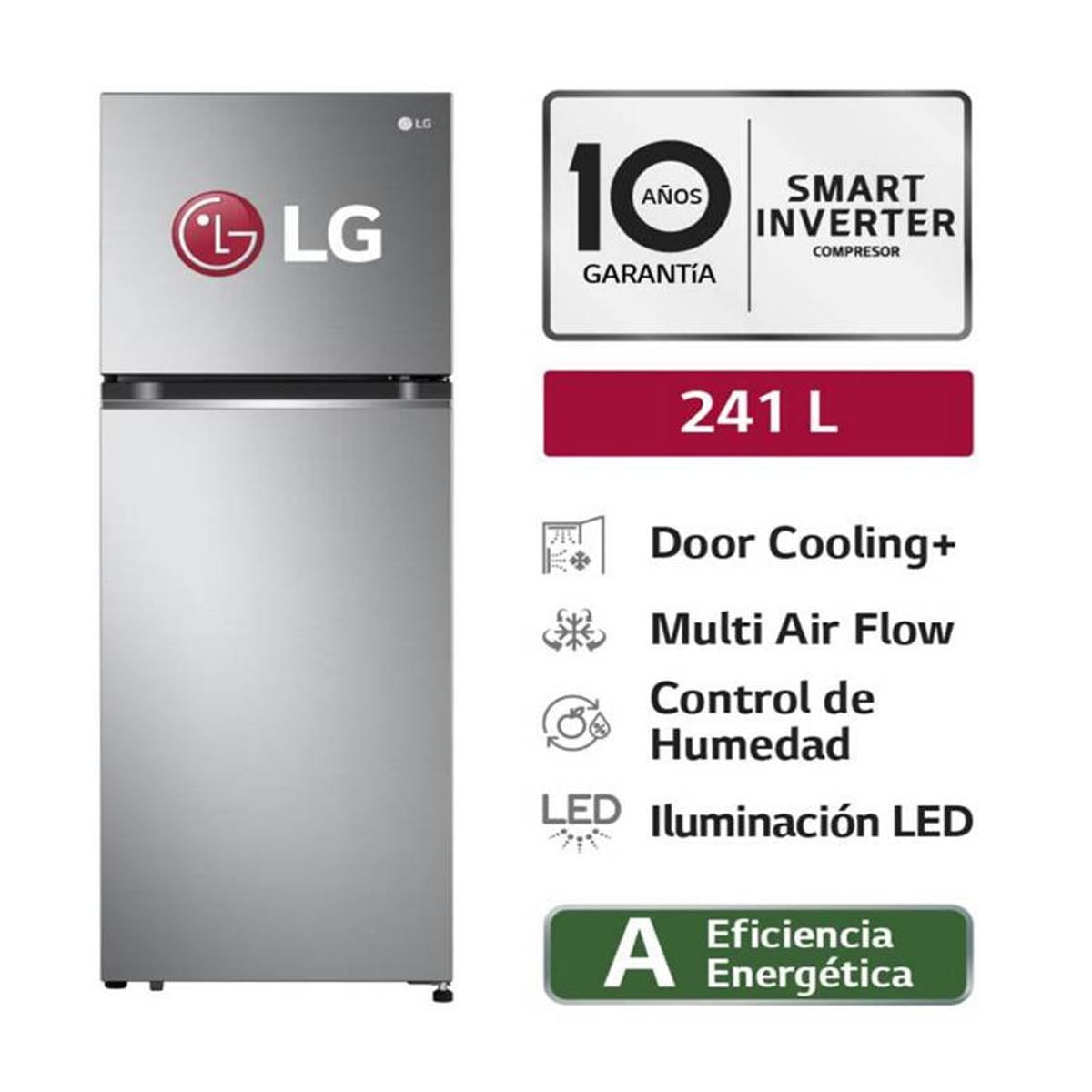Refrigeradora LG Top freezer GT24BPP 241 L con Door Cooling Plateada