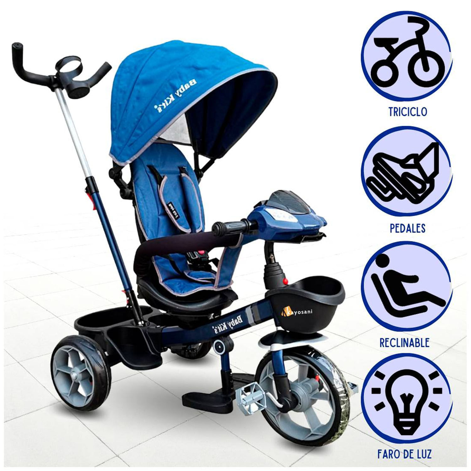 Triciclo Guiador Baby Kits Champion Blue