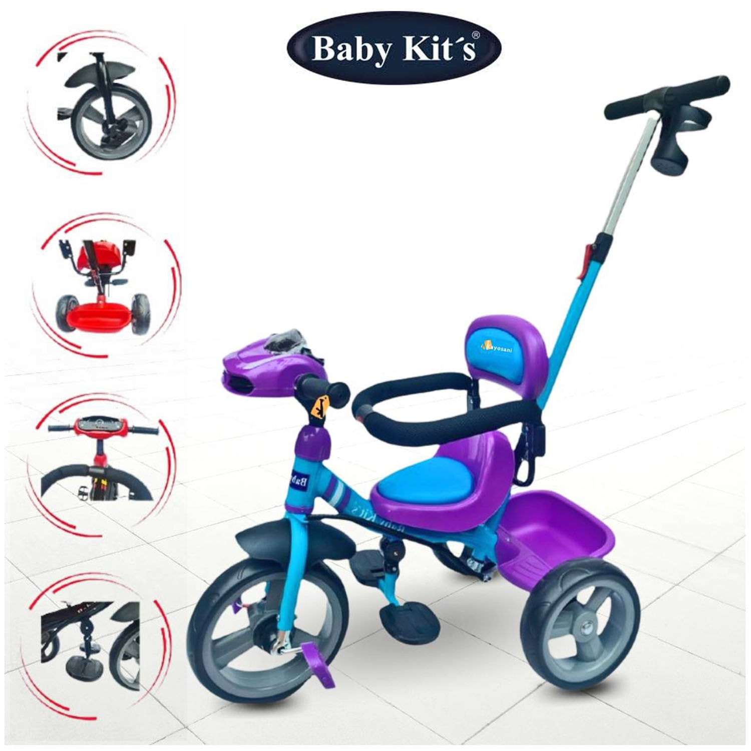 Triciclo Guiador Baby Kits Ottimo Purple