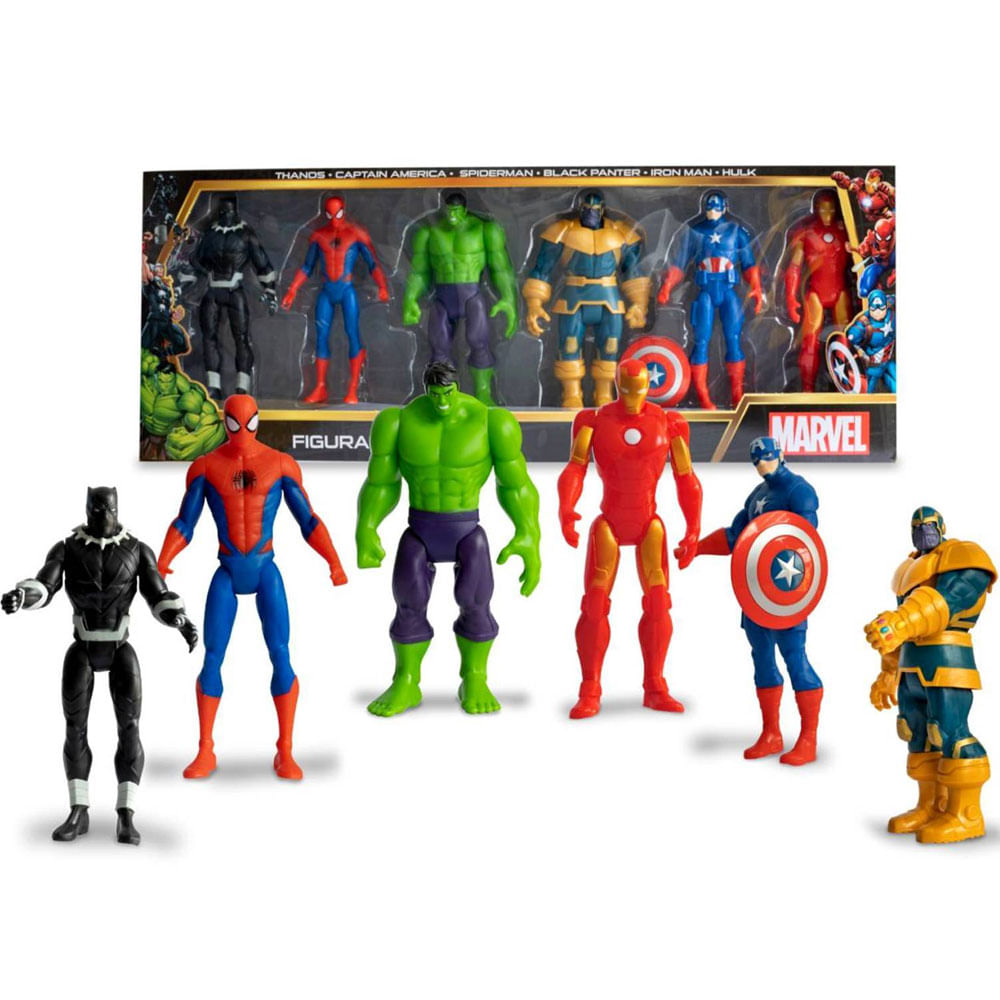 Set De Figuras Articulables Y De Jebe Avengers 6Pcs