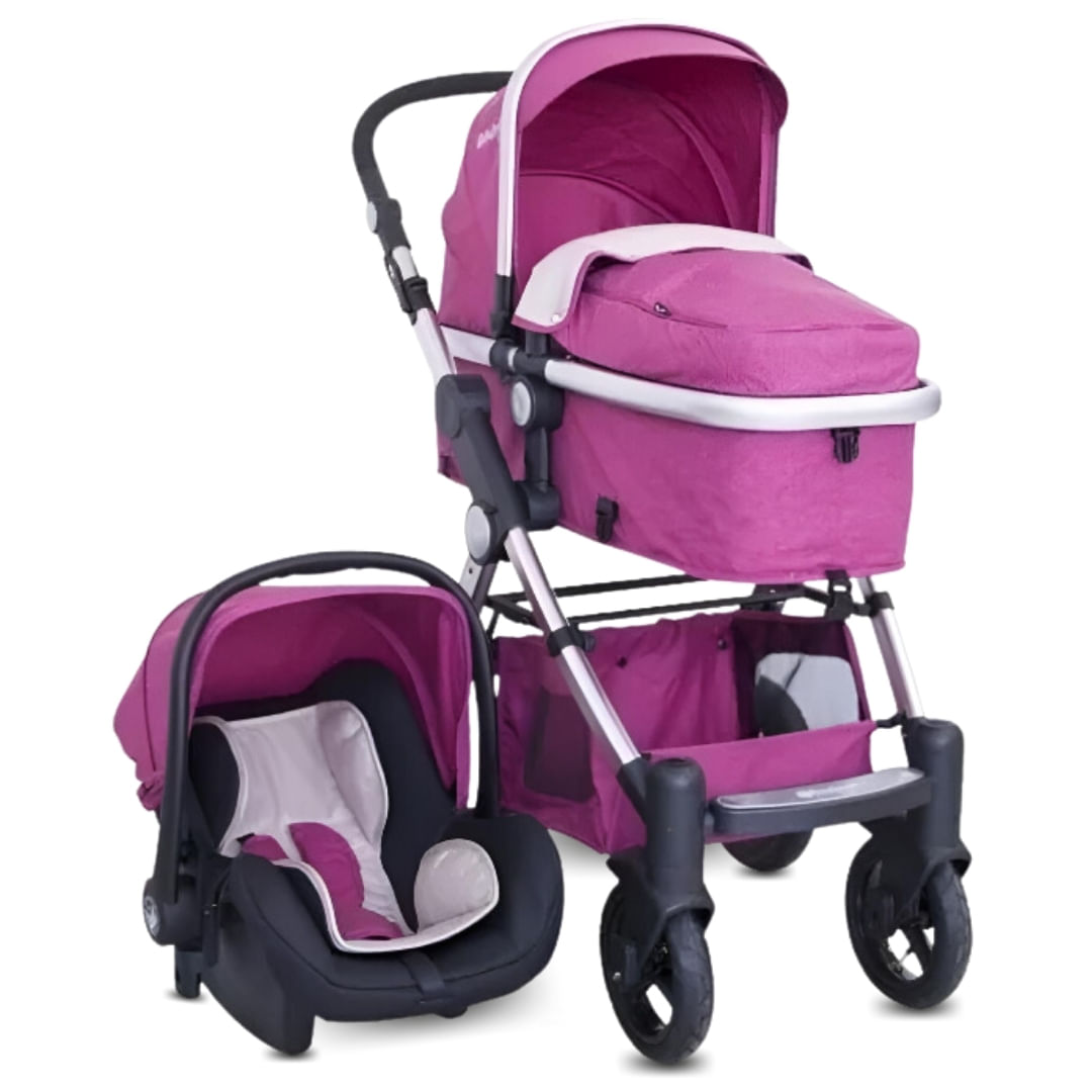 Coche Moisés de Lujo Estonia con Portabebé Fucsia
