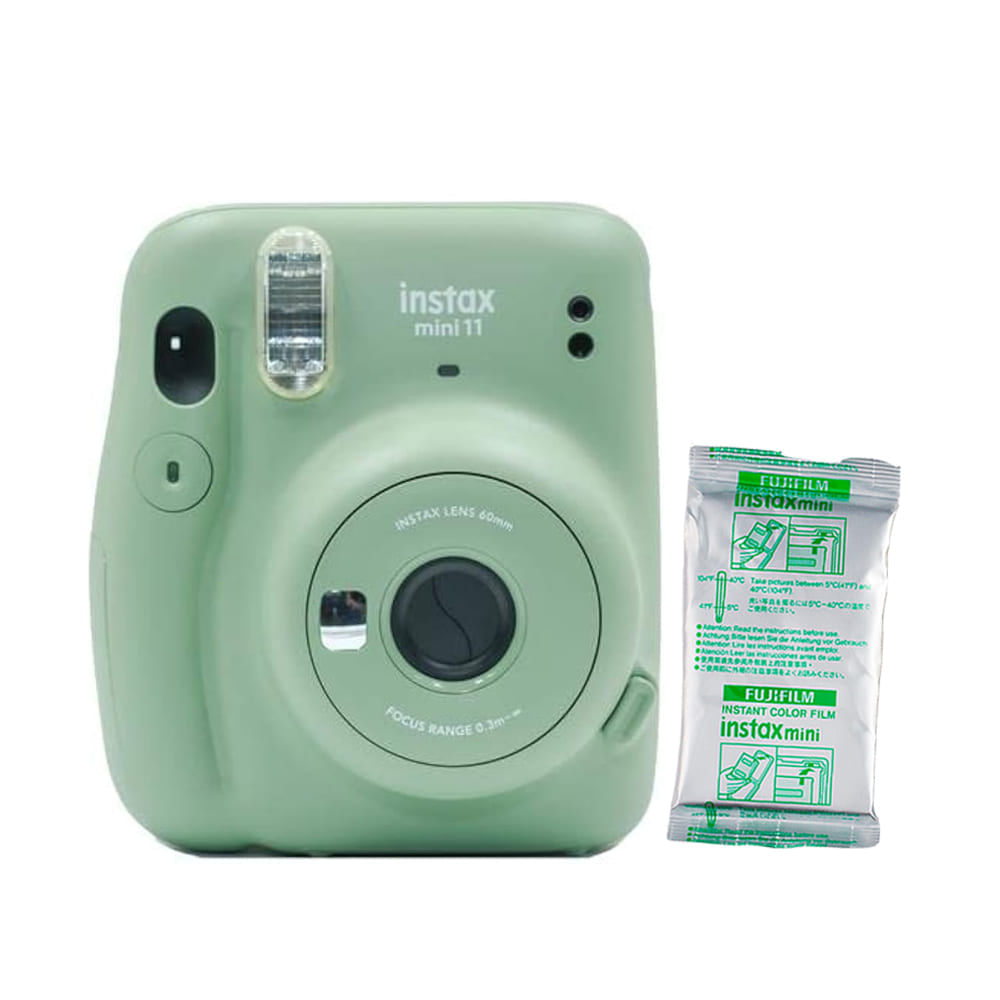 Camara Fujifilm Mini 11 Instax  Verde Pastel +Pelicula x 10