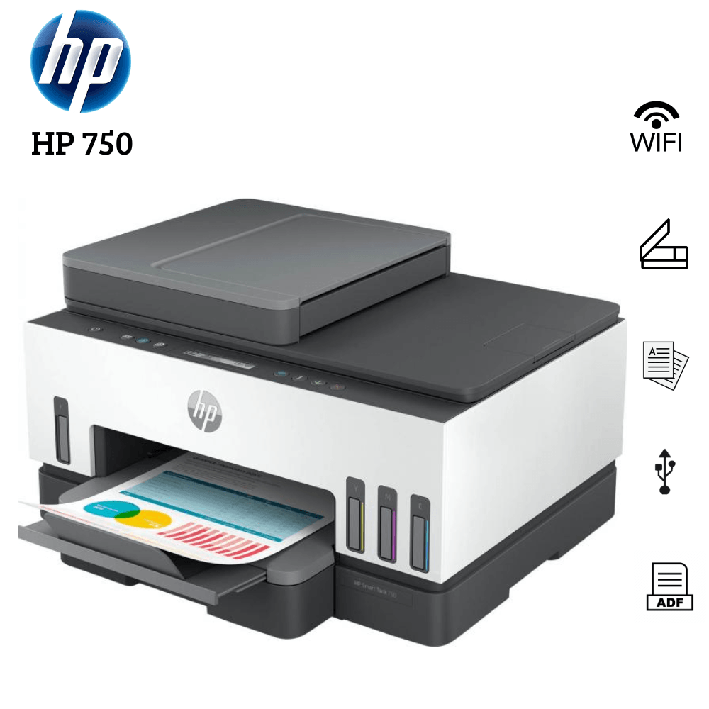 Impresora Multifuncional HP Smart Tank 750 Wifi Dúplex ADF