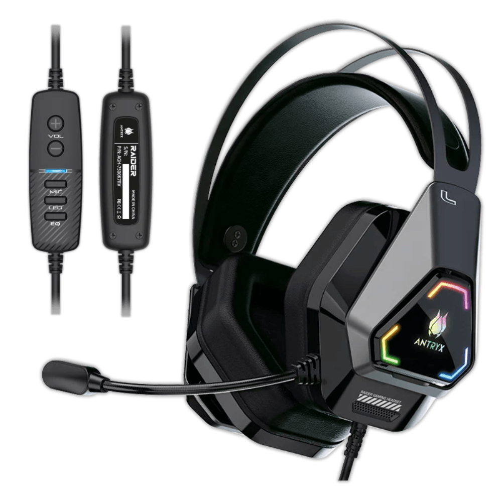 Audifono Antryx Raider Black Rgb Con Microfono 7.1 Virtual