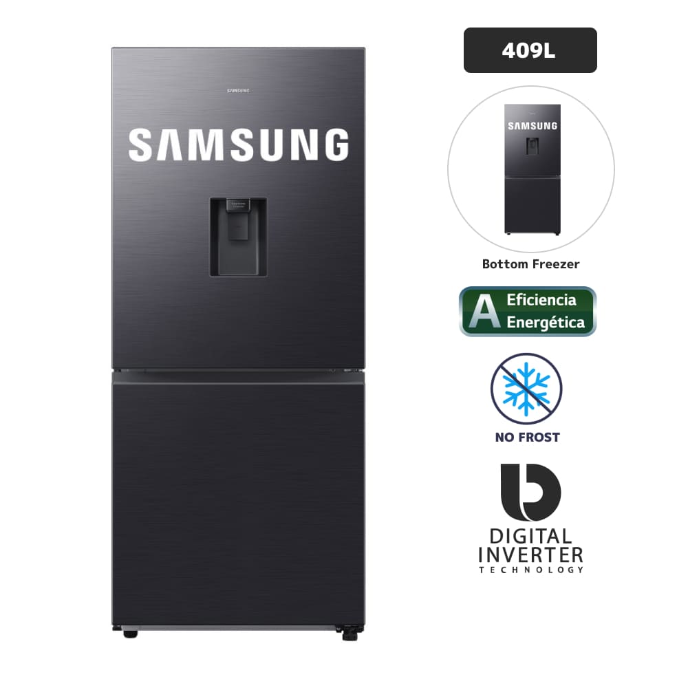 Refrigeradora SAMSUNG 409L No Frost RB45DG6300B1PE Negro