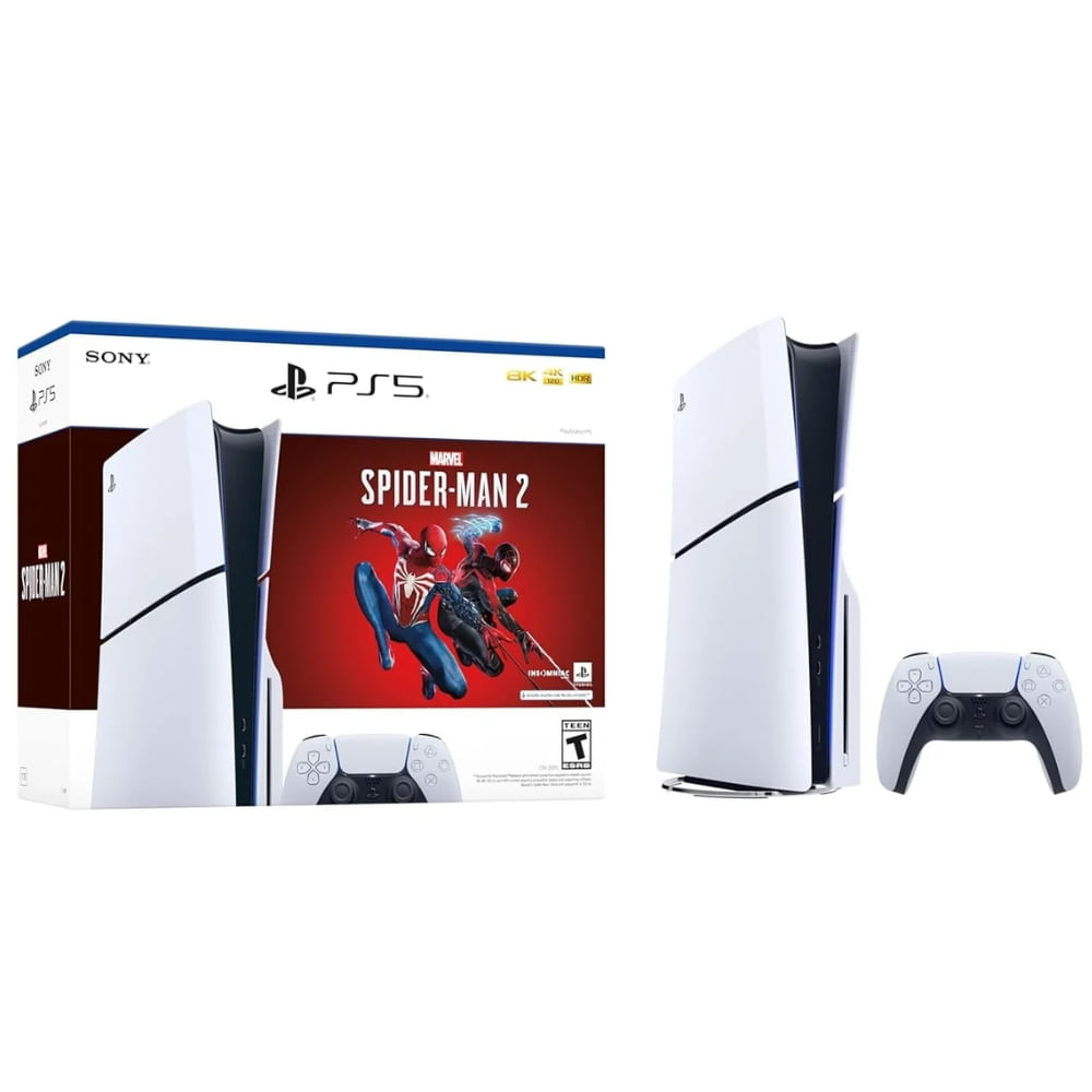Consola Ps5 Slim 1tb Con Lector De Disco Color Blanco Marvel's Spider-man 2 Bundle