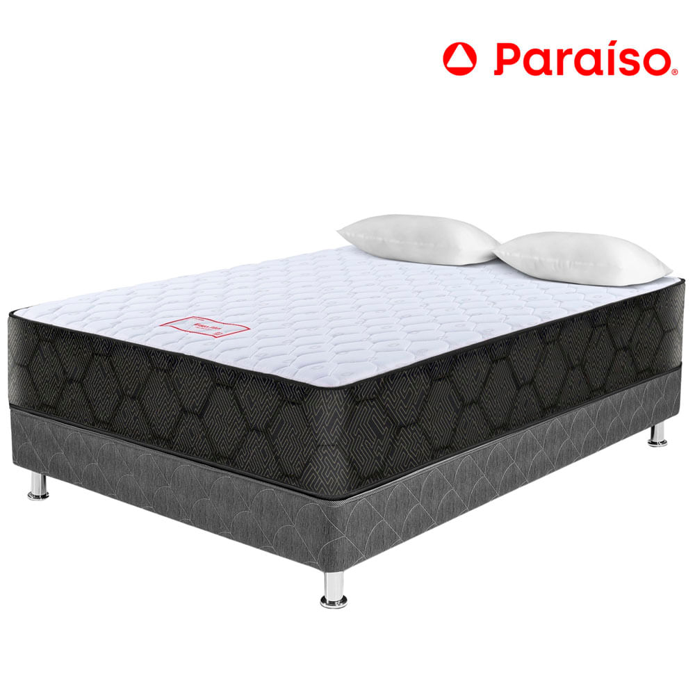 Cama Box Tarima PARAISO Edén 2 Plz + 2 Almohadas + Protector