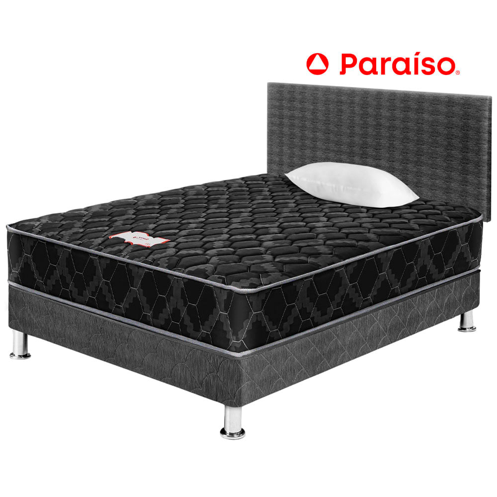 Dormitorio PARAISO Consul Black 1.5 Plazas + 1 Almohadas + Protector