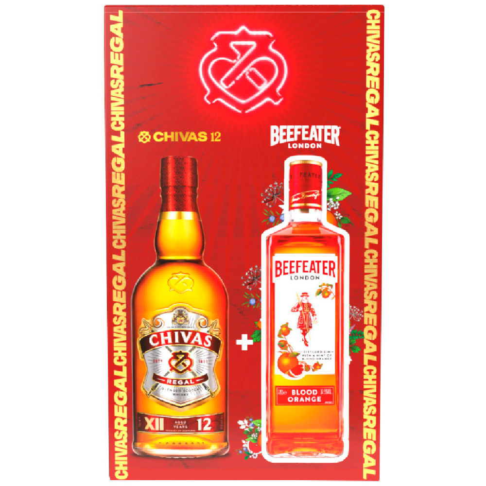 Pack Whisky CHIVAS REGAL 12 Años Botella 700ml + Gin BEEFEATER Botella Blood Orange 700ml