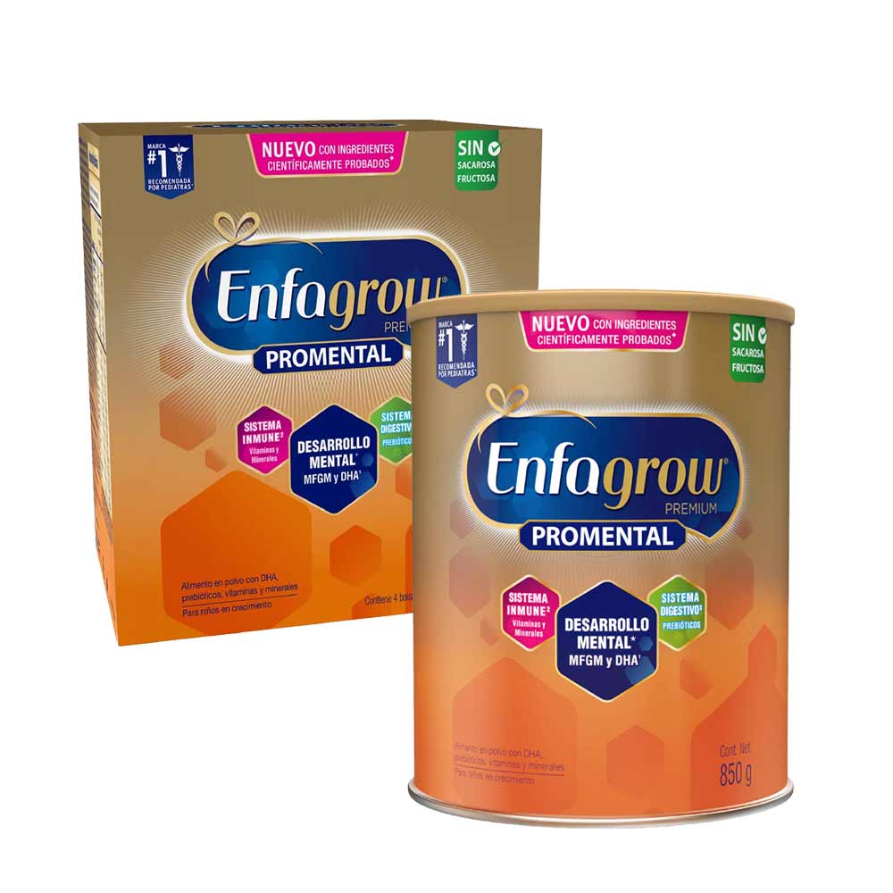 Pack ENFAGROW Alimento Lácteo Premium Promental Sabor Natural 850g + Premium Promental Sabor Natural Caja 2.2Kg