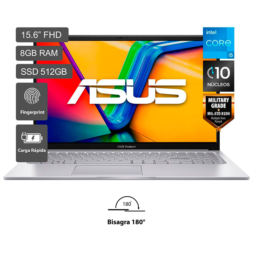 Laptop ASUS X1504ZA-NJ278W 15.6" Intel Core i5 12va generación 8GB 512GB SSD