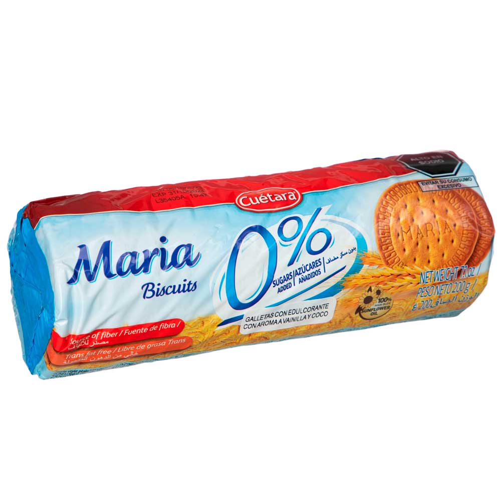 Galletas CUETARA Maria 0% Azúcar Paquete 200g