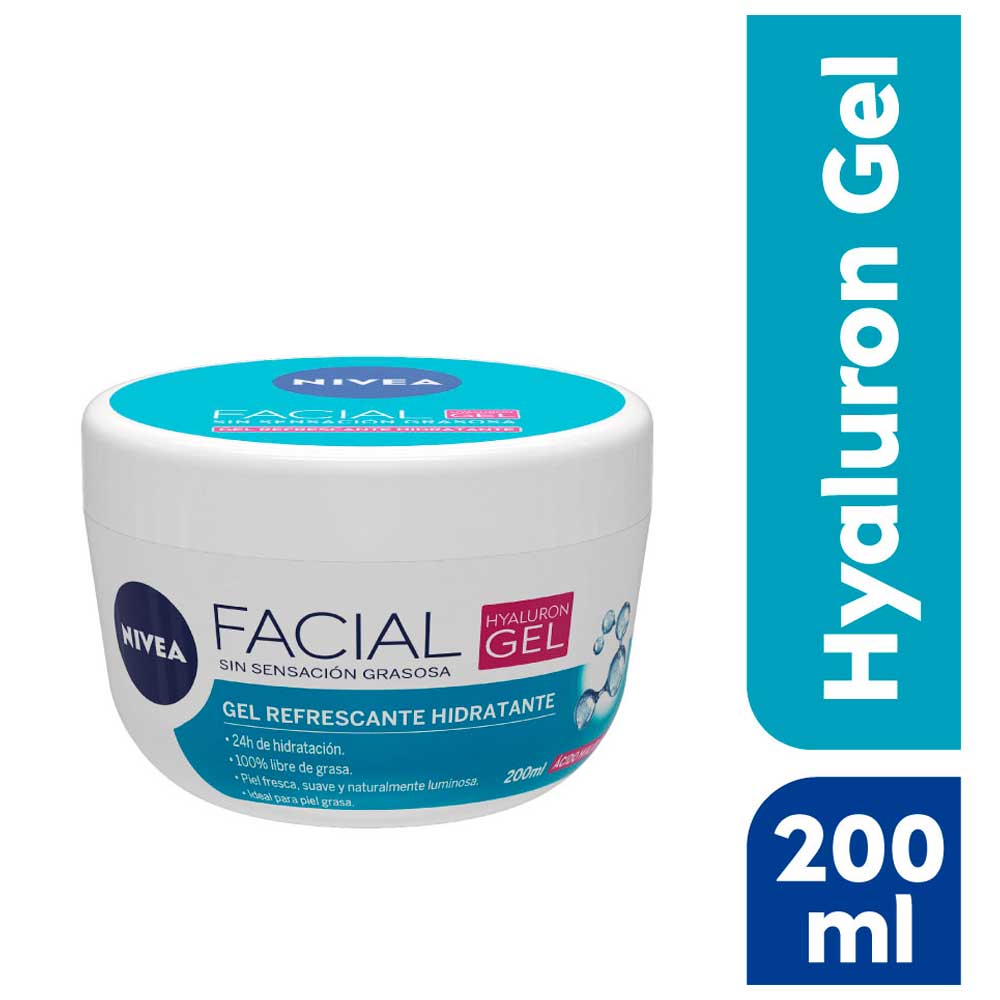 Facial Hyaluron Gel NIVEA con Ácido Hialurónico Frasco 200ml