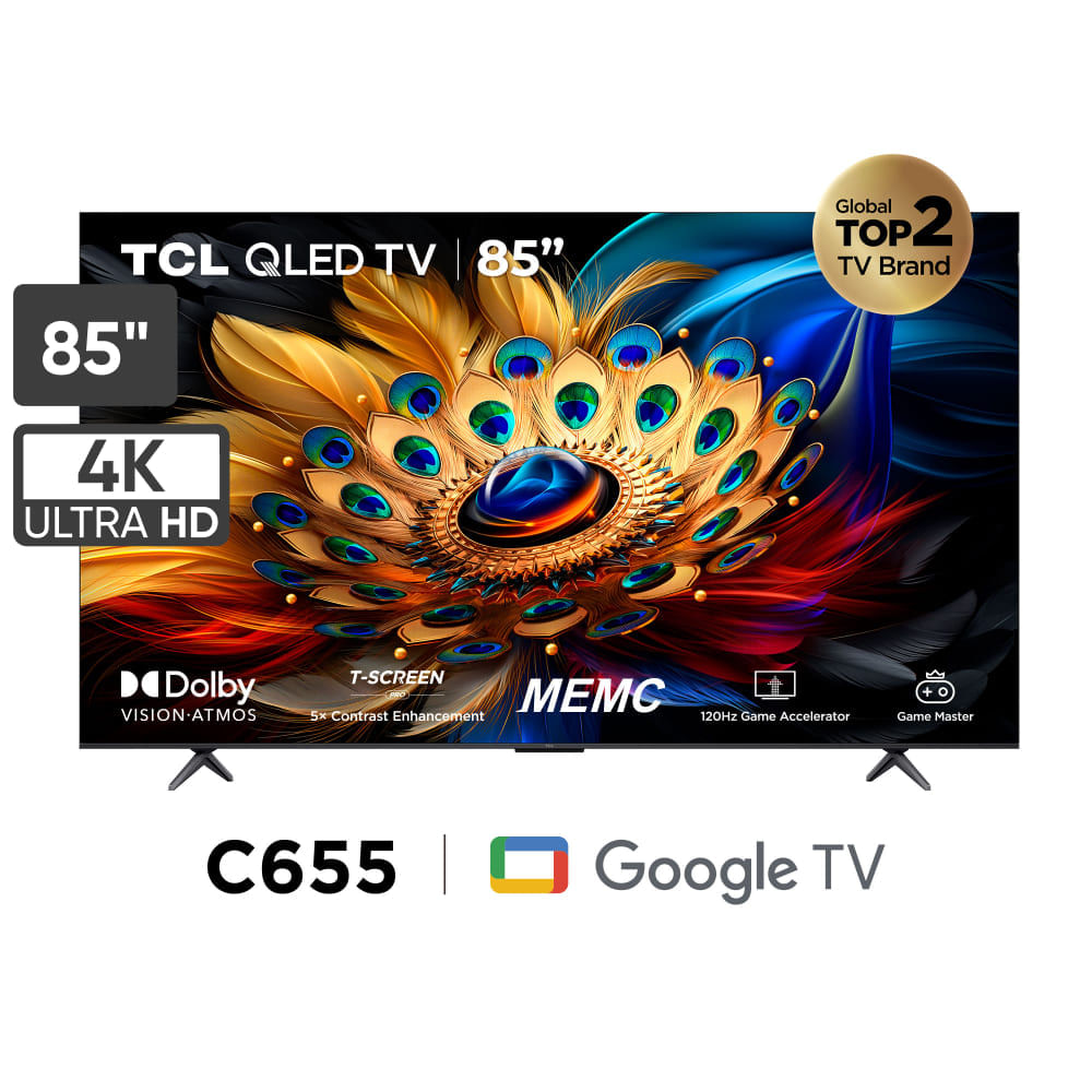Televisor TCL QLED 85" UHD 4K Smart TV 85C655