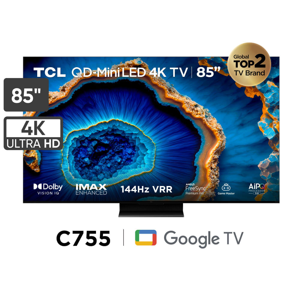 Televisor TCL UHD 4K QD MINILED 85" Smart Tv 85C755