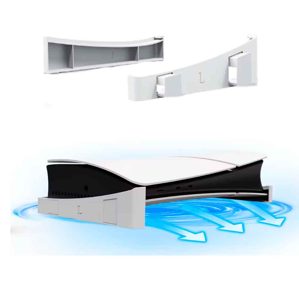 Base Horizontal para PS5 Slim con Lector y Digital, Resistente Blanco, jy