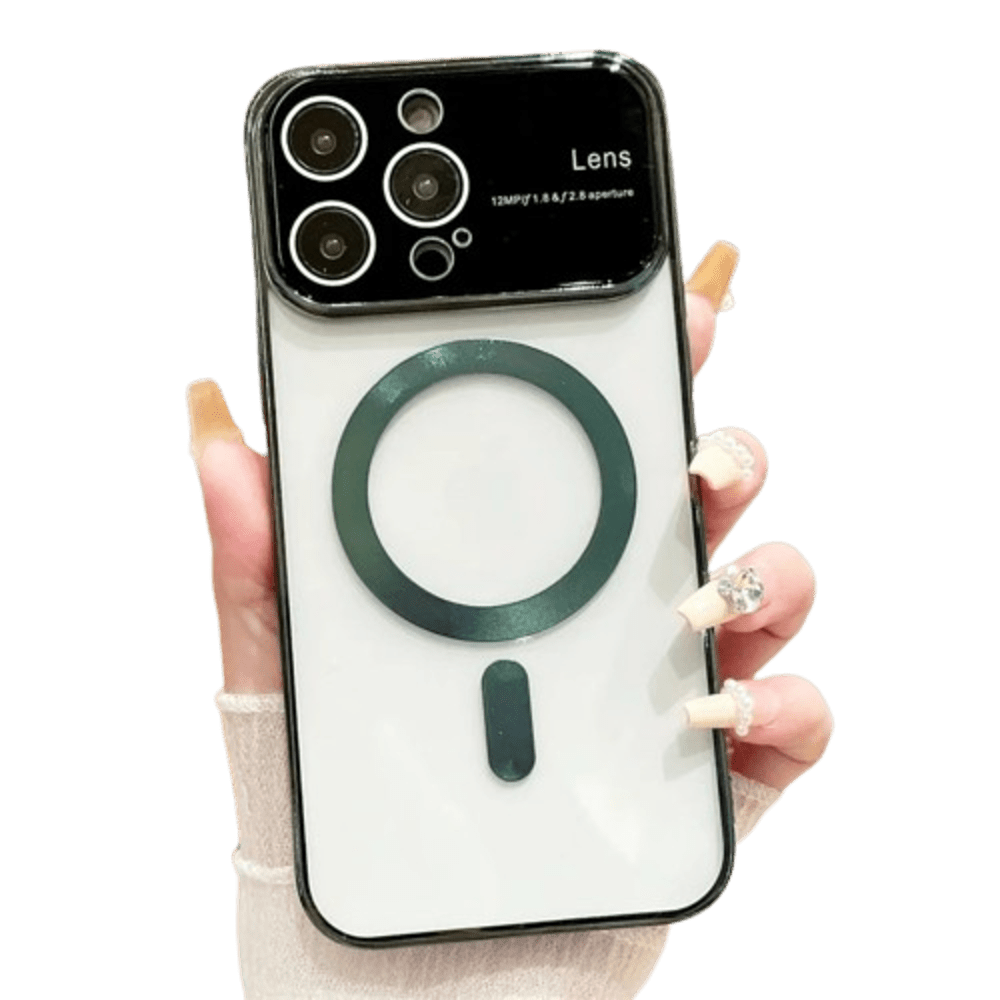 Funda para iPhone 14 Plus MagSafe Metalizado Verde Lens Protector Resistente a Caídas y Golpes