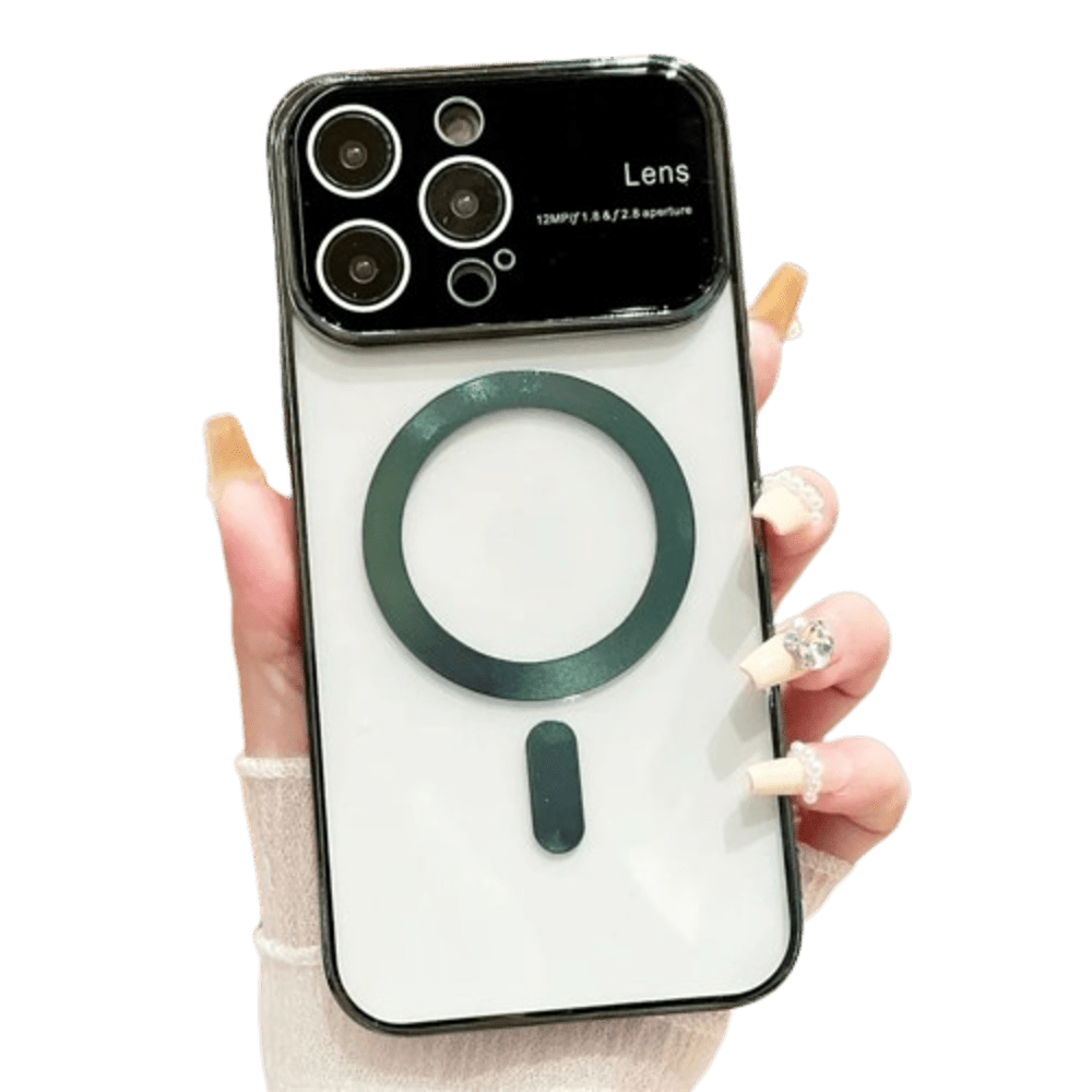 Funda para iPhone 15 Plus MagSafe Metalizado Verde Lens Protector Resistente a Caídas y Golpes
