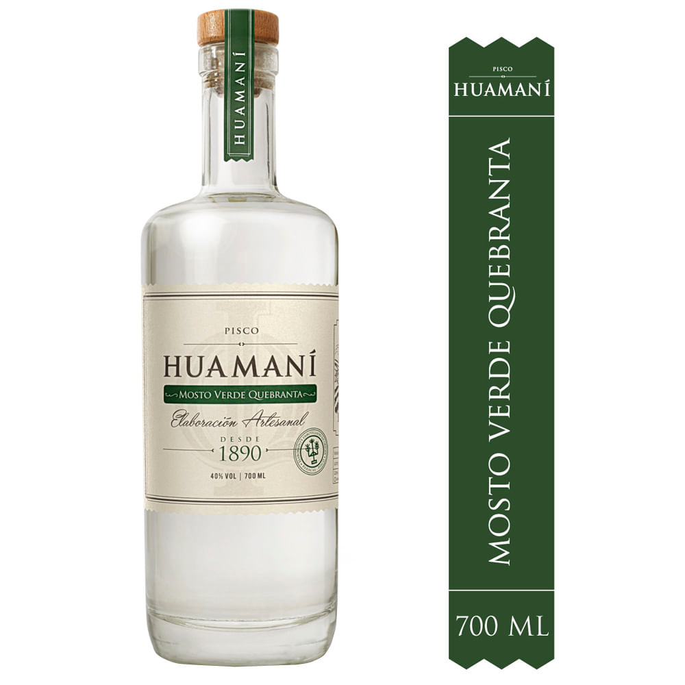 Pisco HUAMANÍ Mosto Verde Quebranta Botella 700ml