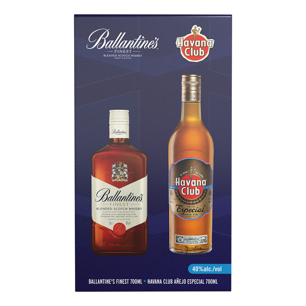 Pack Whisky BALLANTINE'S Finest Botella 700ml + Ron HAVANA CLUB Botella 700ml