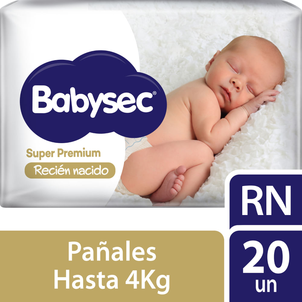 Pañales para Bebé BABYSEC Super Premium Recién Nacido Paquete 20un