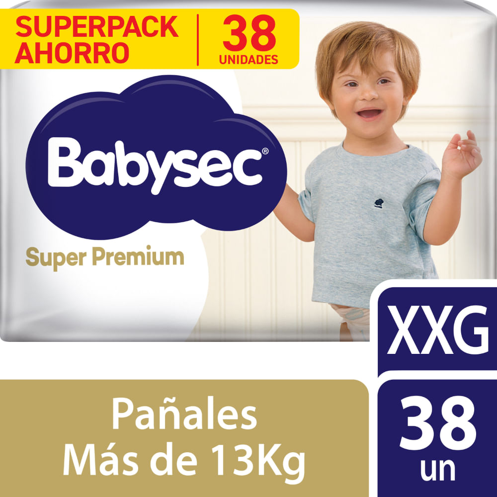 Pañales para Bebé BABYSEC Súper Premium XXG Paquete 38un