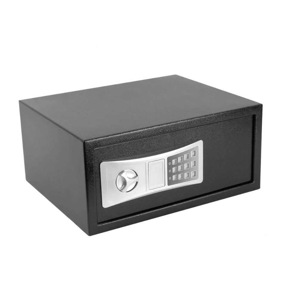 Caja fuerte de seguridad de acero con código electrónico digital 43x35x20cm negra