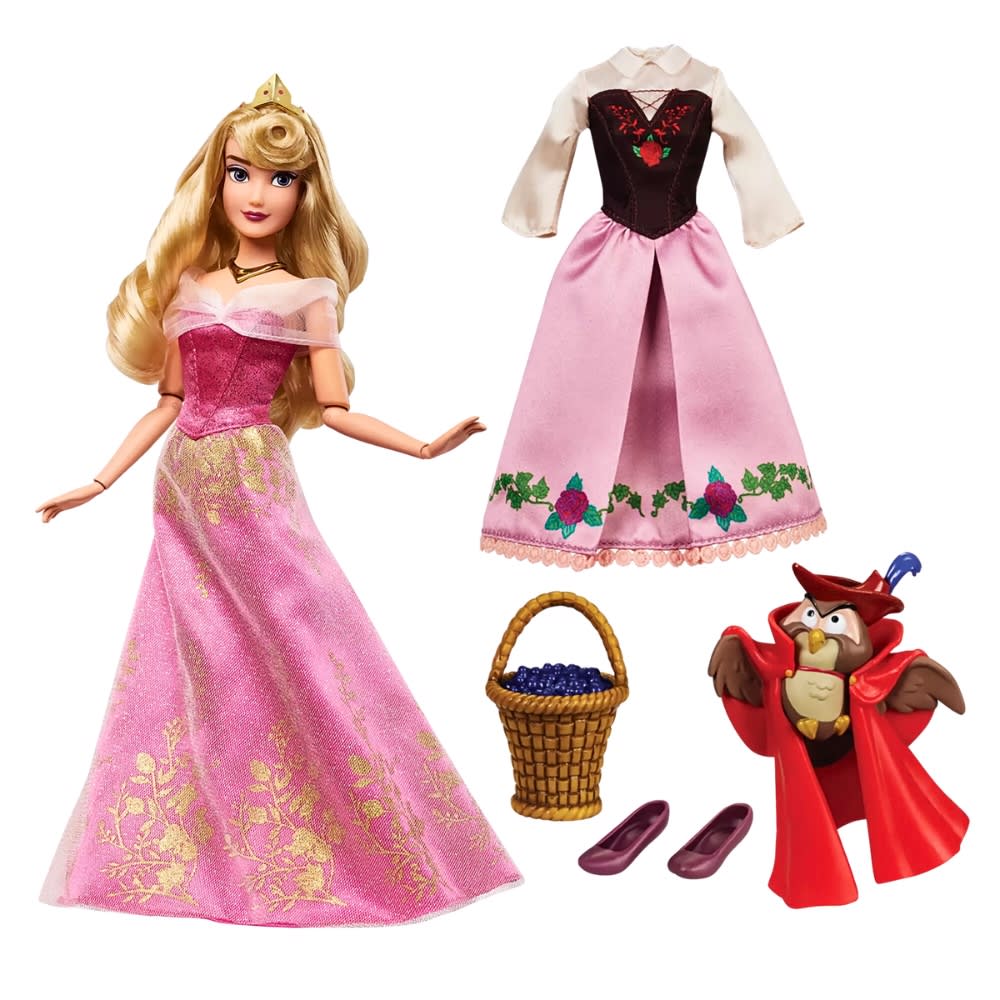 Muñeca Disney Store Aurora La Bella Durmiente con ropa y accesorios