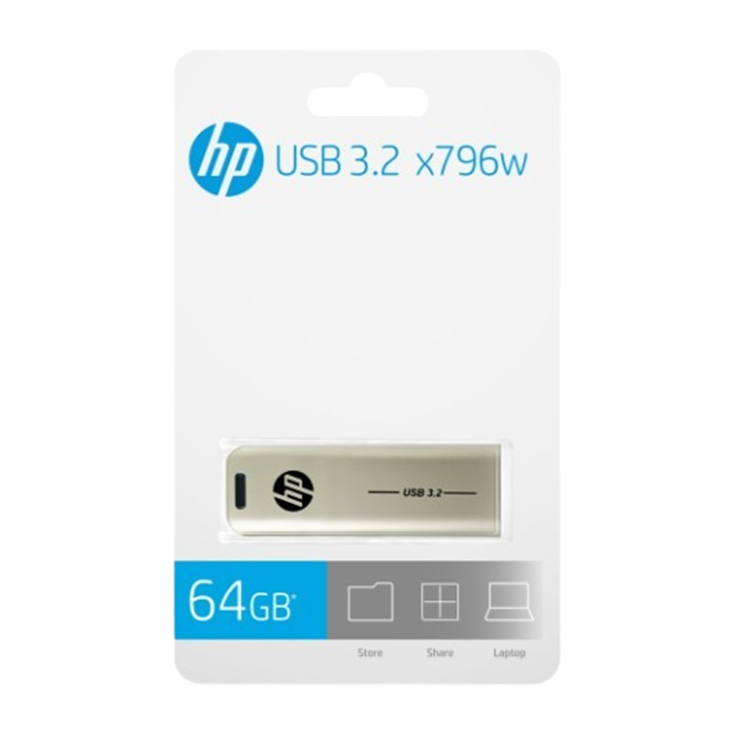 Memoria USB HP 64GB X796W 3.2 Metal
