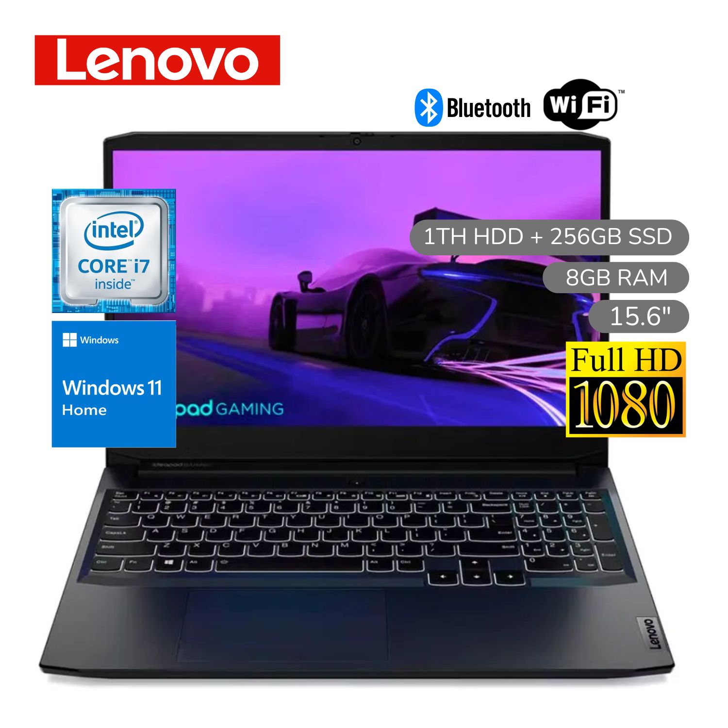 Laptop Lenovo Idepad Gaming 3 15IHU6 82K100RMLM Intel CoreI7-11370H 8GB RAM 1TB HDD+256GB 15.6" FHD