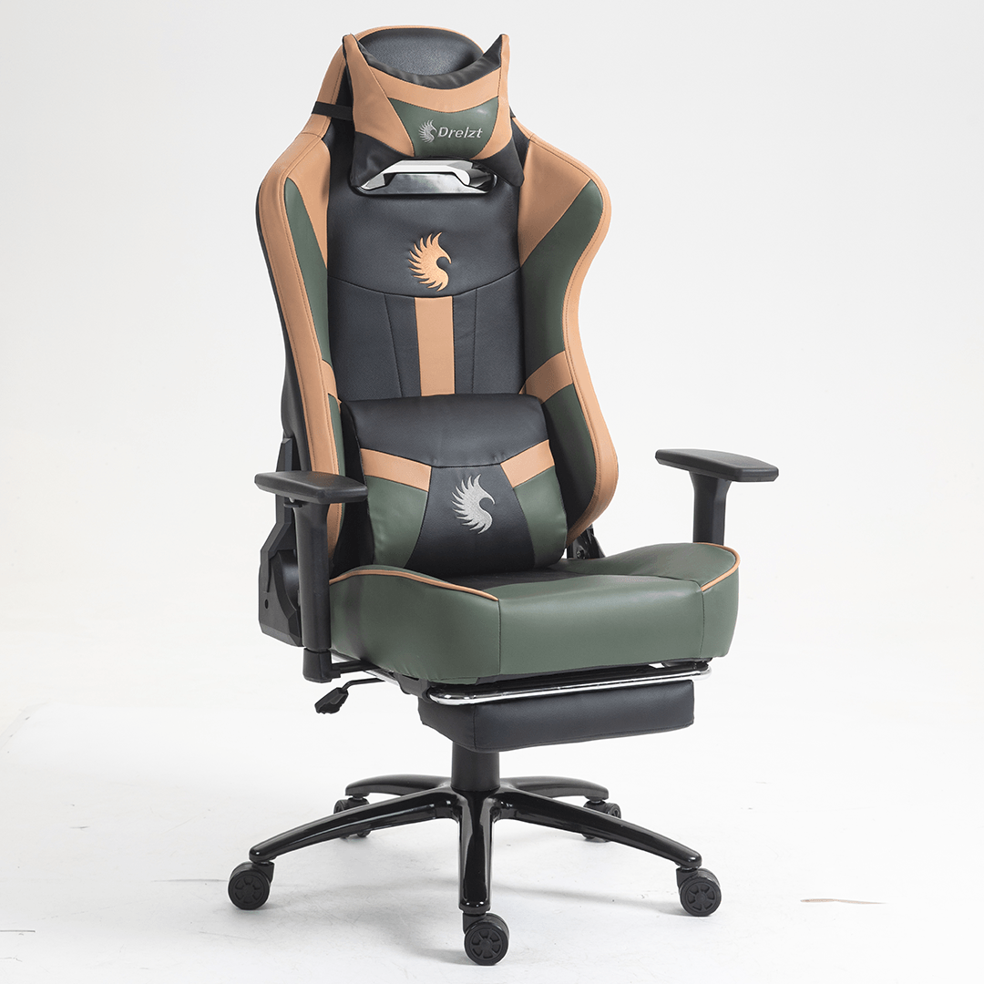 Silla Gamer Dreizt Heroes Verde Land Premium Reclinable Con Posapies SLS990063