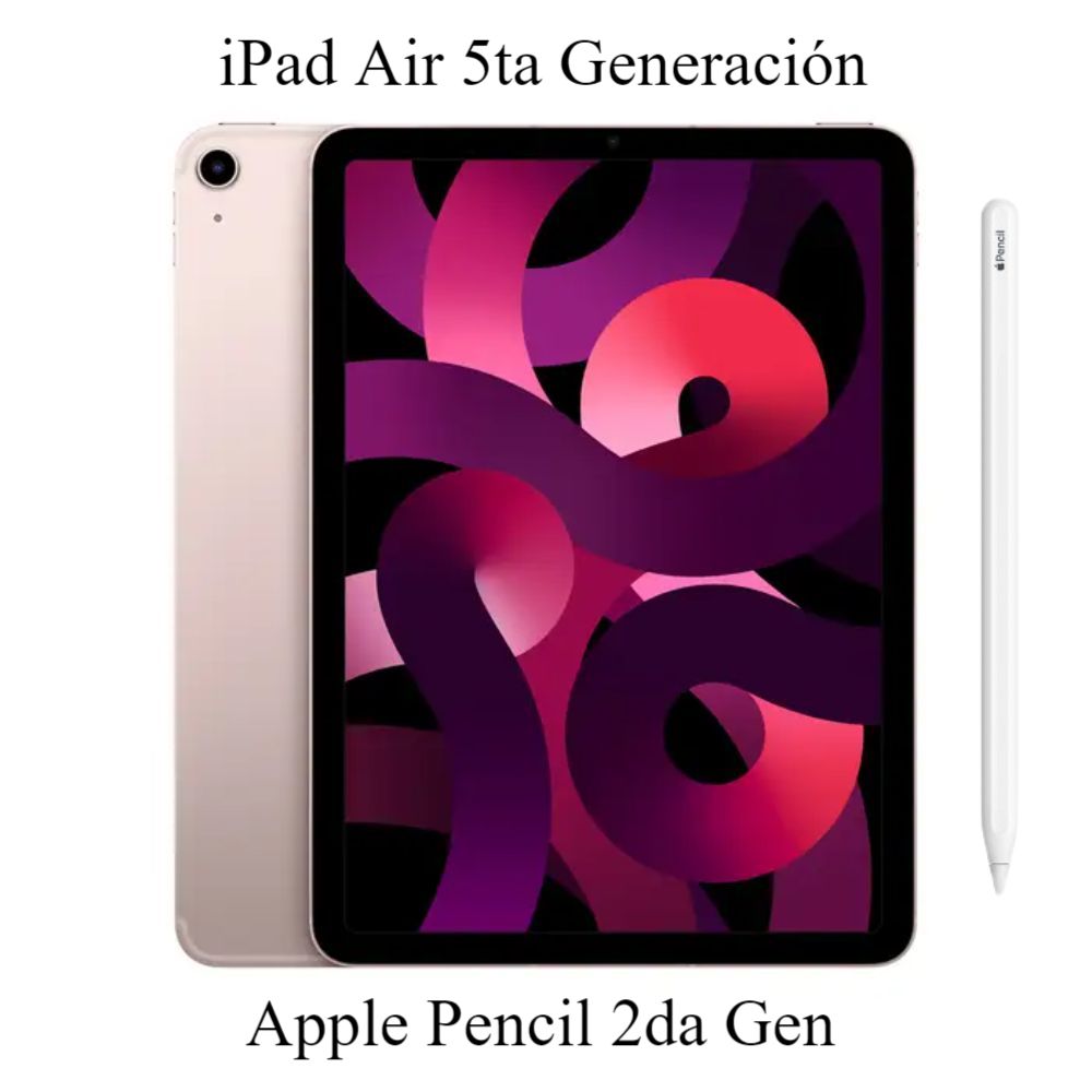 iPad Air 5ta Gen 256GB - Pink + Apple Pencil 2da Gen