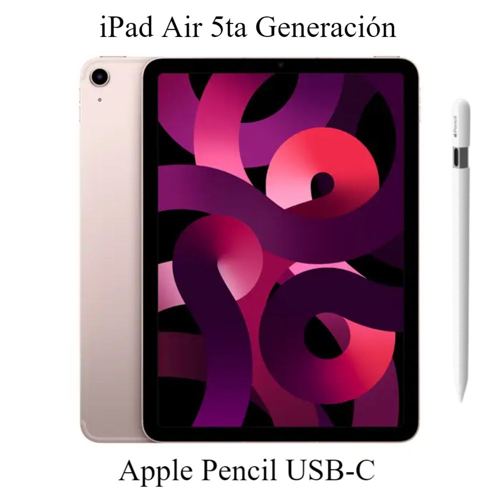 iPad Air 5ta Gen 256GB - Pink + Apple Pencil USB-C