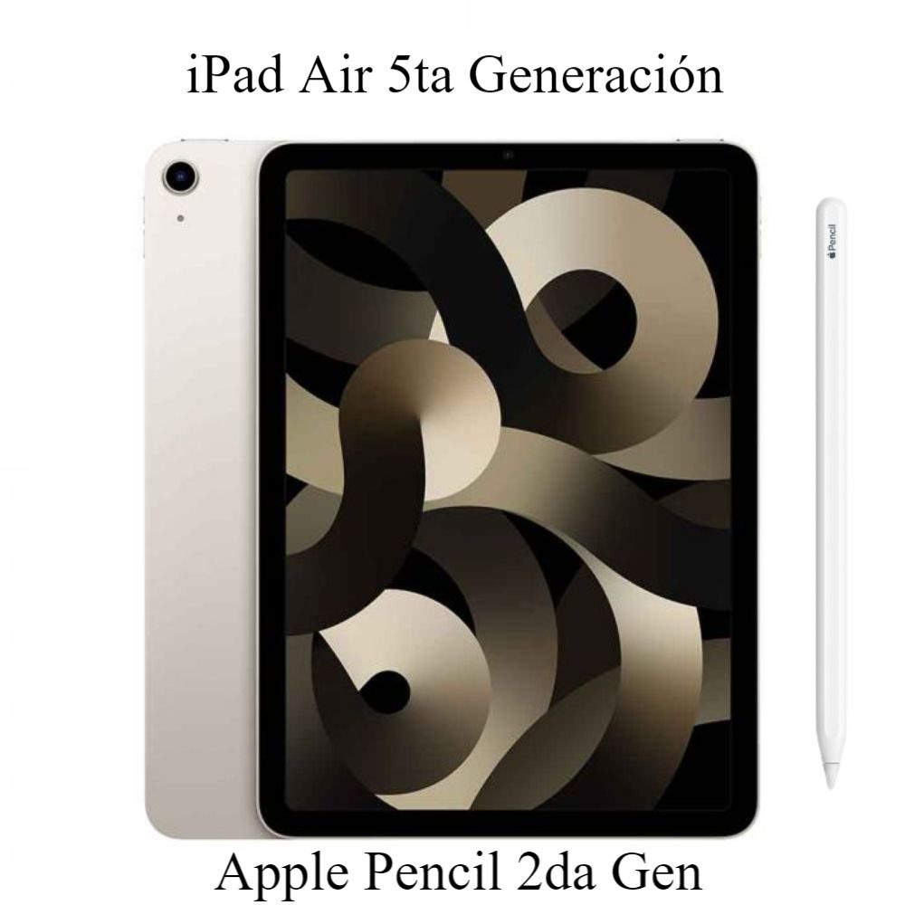 iPad Air 5ta Gen 256GB - Starlight + Apple Pencil 2da Gen