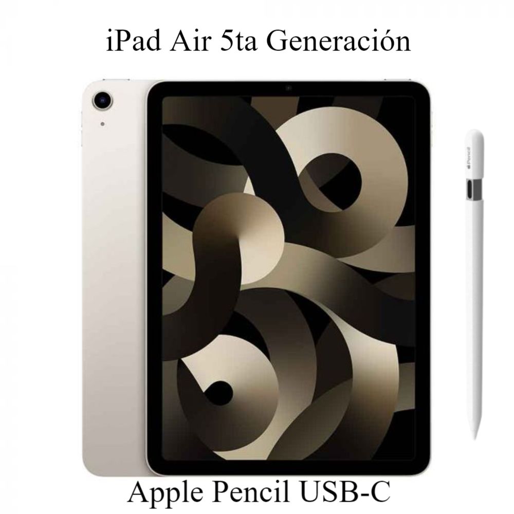 iPad Air 5ta Gen 64GB - Starlight + Apple Pencil USB-C