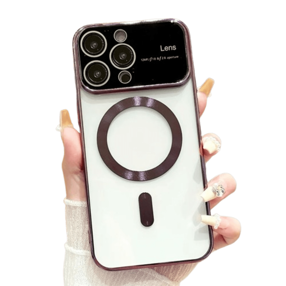 Funda for iPhone 13 Pro Max MagSafe Metalizado Morado Lens Protector Resistente a Caídas y Golpes