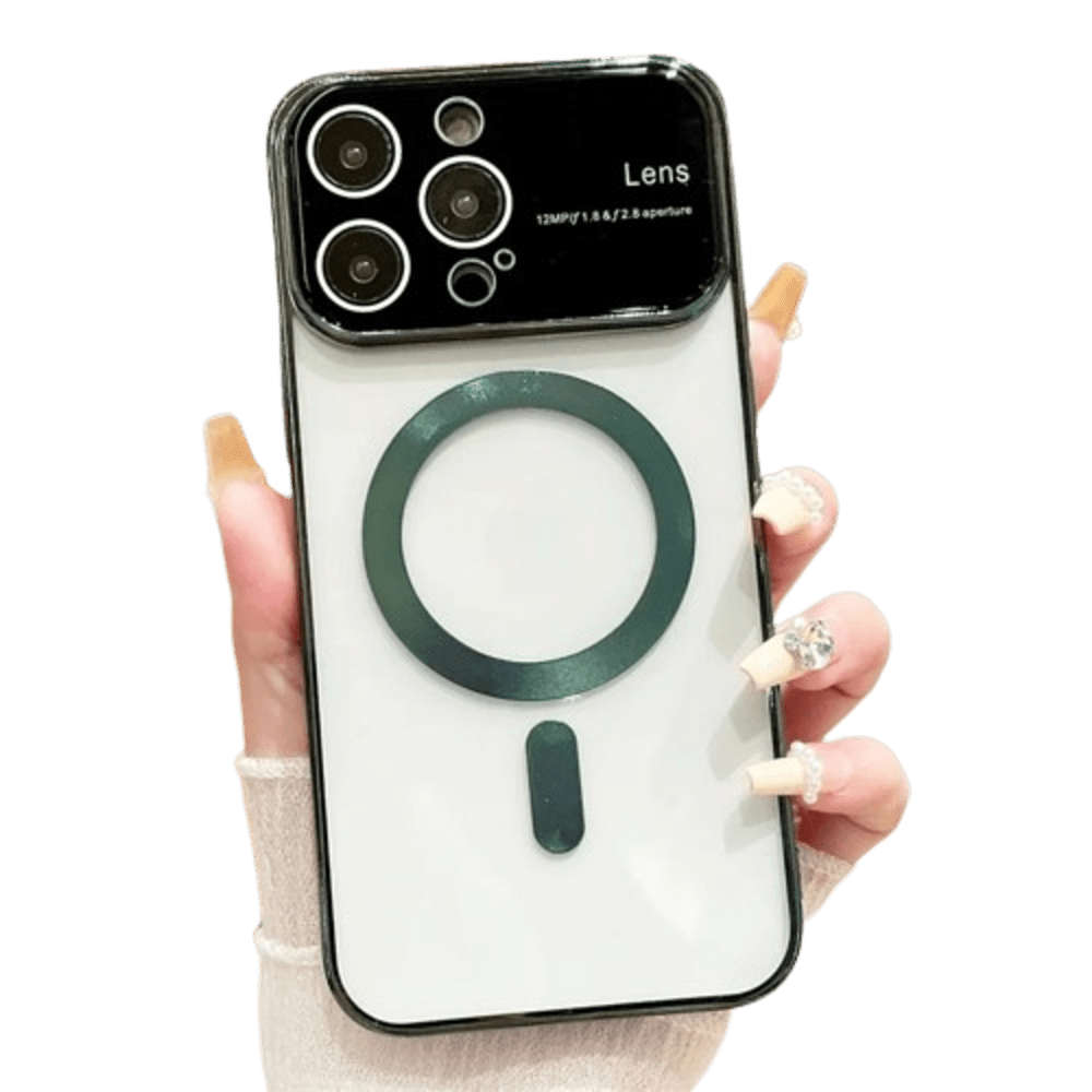 Funda para iPhone 13 Pro Max MagSafe Metalizado Verde Lens Protector Resistente a Caídas y Golpes