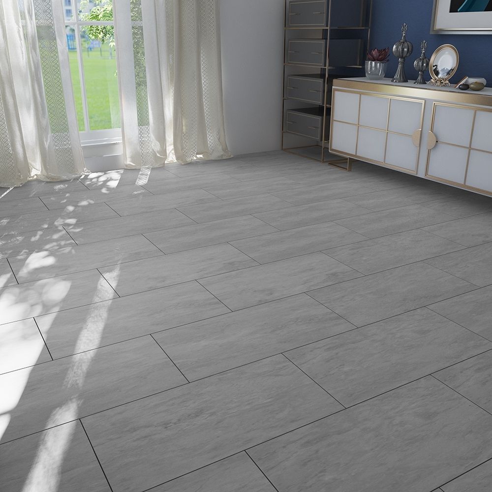 Porcelanato tipo piedra City Gris 30x61cm 1.66m2 Celima