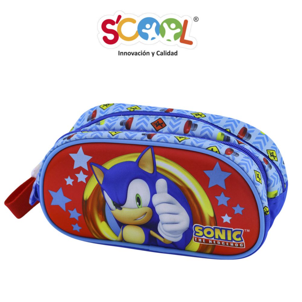 Cartuchera Scool Media Luna Eva 3D Shinny Sonic B