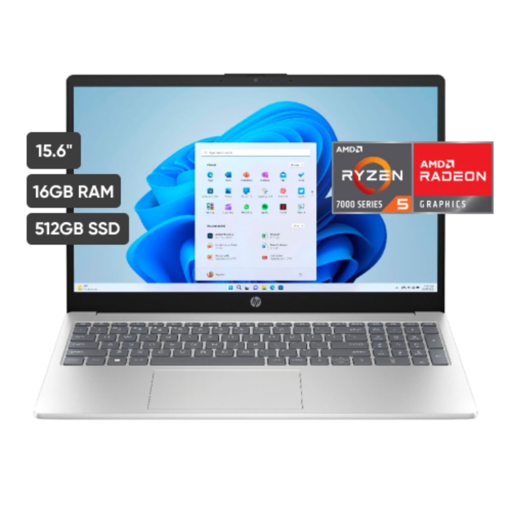 Laptop HP 15-FC0007LA 15.6" AMD Ryzen 5 (7000 series) 16GB 512GB SSD + Teclado + Mouse inalambrico