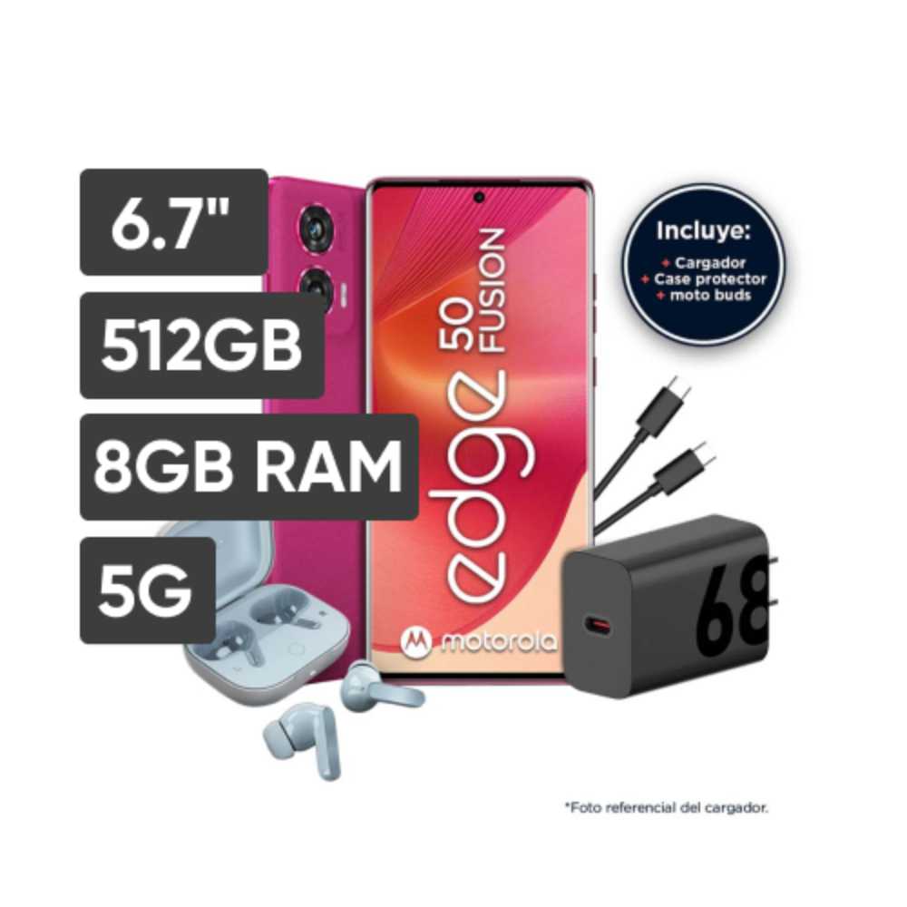 Smartphone MOTOROLA Edge 50 Fusion 6.7" 8GB 256GB 50MP+13MP Rosa Fragola + Buds