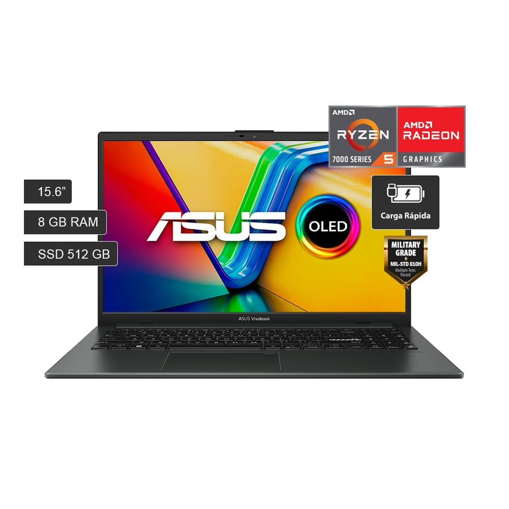 Laptop Asus VIVOBOOK E1504FA-L1112W AMD Ryzen 5-7520U 8GB Ram 512GB SSD 15.6” OLED