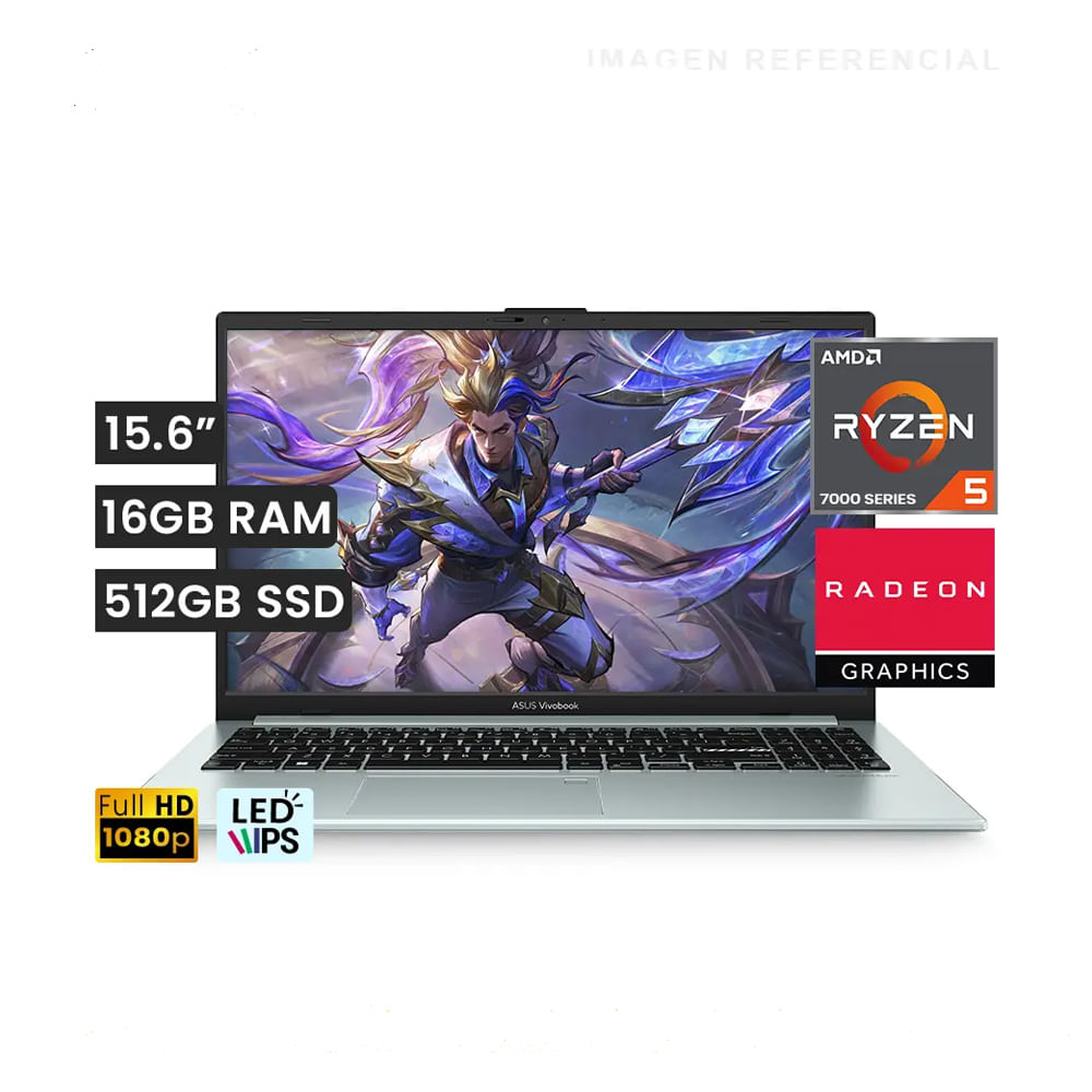 Laptop Asus VIVOBOOK E1504FA-NJ545 AMD Ryzen 5-7520U 16GB Ram 512GB SSD 15.6” FHD