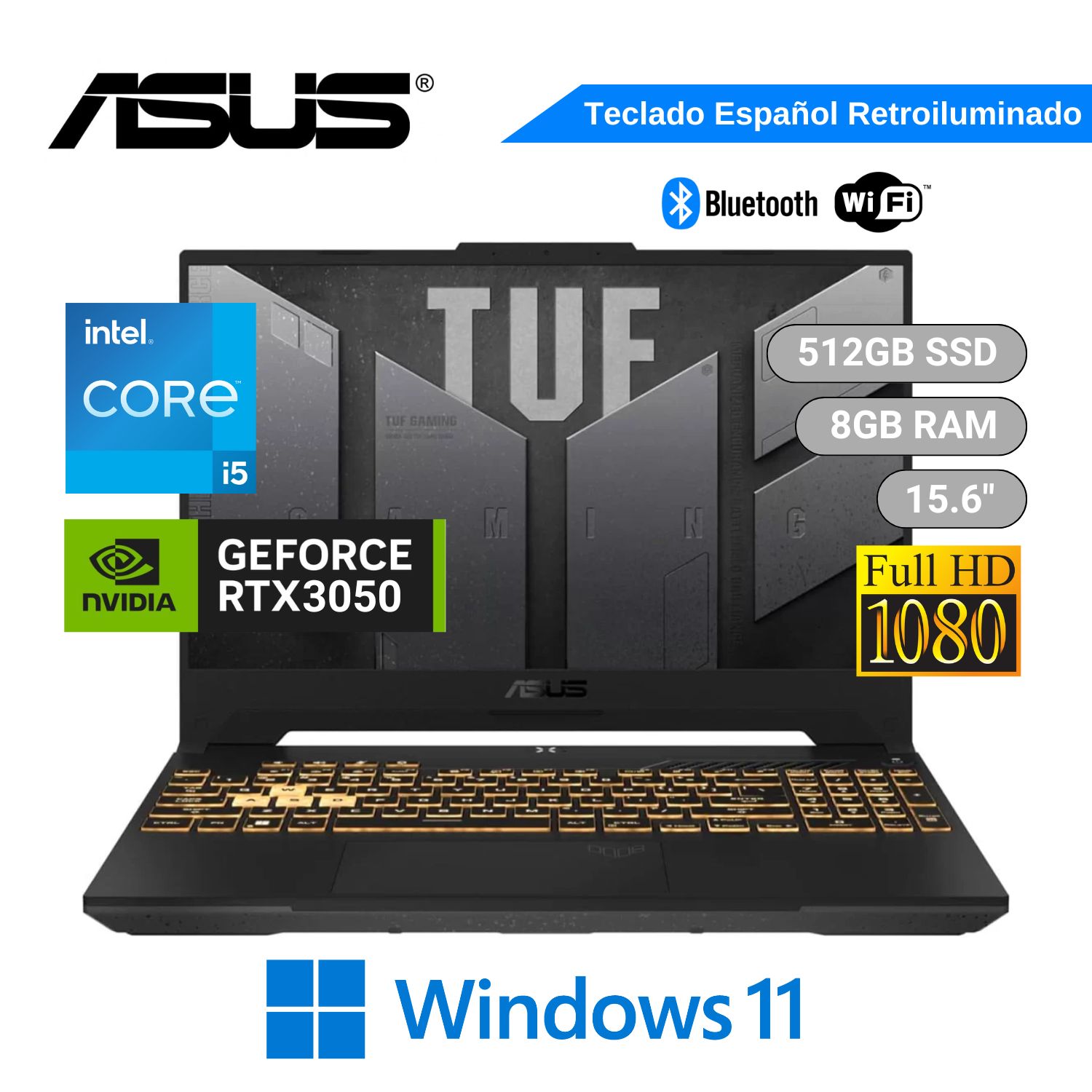 Laptop Gamer Asus  FX507ZC4-HN005 Intel® Corei5-12500H 8GB-512GB SSD RTX3050 4GB 15.6 FULL HD