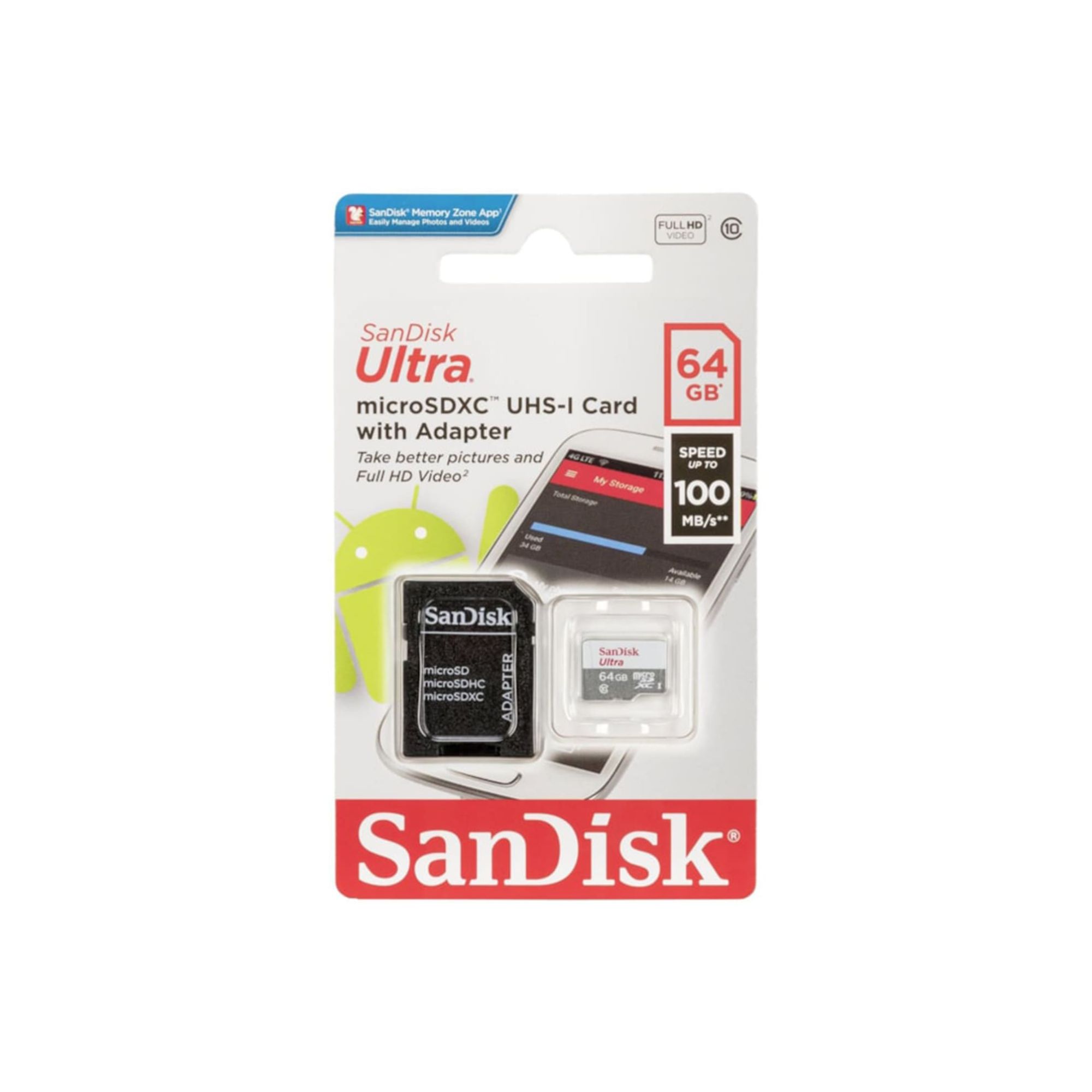 Memoria Micro sd Flash Sandisk uhs-i 64gb
